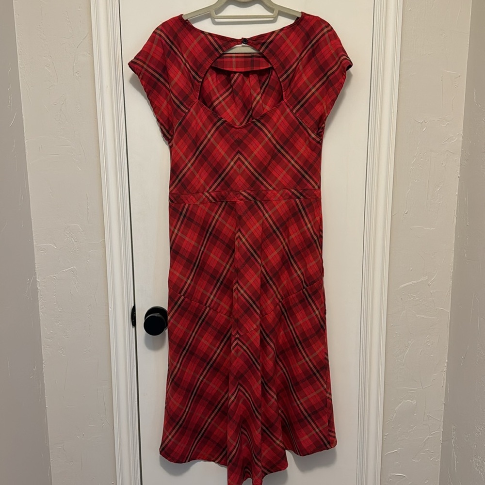 Patagonia Red Plaid Midi Dress - Picture 3 of 3